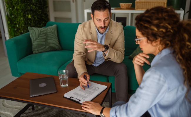 Bail bond paperwork and handshake